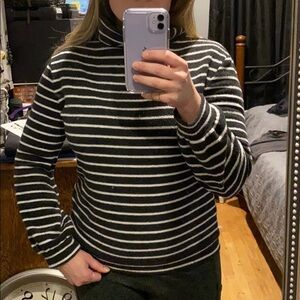LOFT Mock Neck Cozy Striped fleece